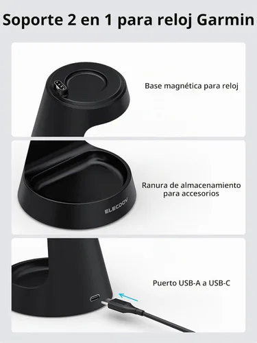 Vista 6 de Soporte de cargador de reloj para reloj Garmin Watch, soporte de cargador