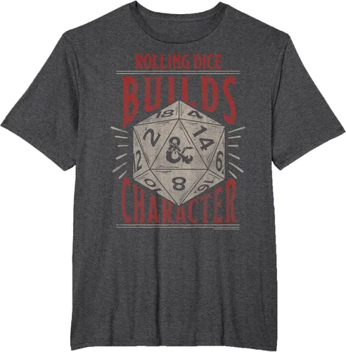 Vista 16 de Dungeons & Dragons Camiseta de manga corta con personajes Rolling Dice Builds, Negro