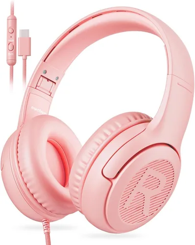 Vista 15 de awatrue AT2 - Auriculares para niños con micrófono, límite de volumen BlueOrange - Paquete de 1