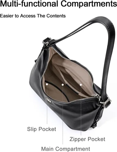 Vista 6 de Bolso de hombro para mujer, bolso de mano de cuero estético, bolsa de mensajero linda mochila Hobo para el trabajo