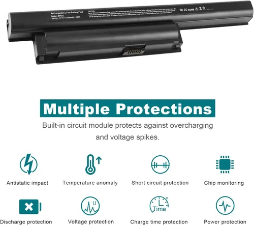 Vista 4 de Futurebatt Batería para portátil Sony Vaio VGP-BPS22 VGP-BPS22A VGP-BPL22 VGP-BPS22/A VPC-E1Z1E VPC-EA