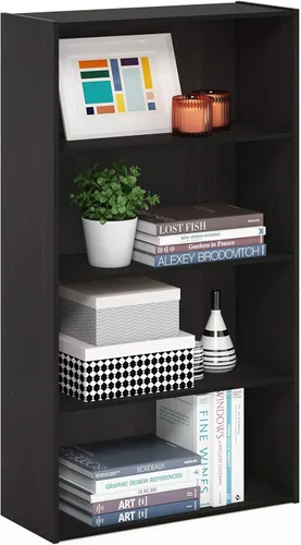 Vista 23 de Furinno LUDER - Estantería de libros, estantería moderna de 2 niveles, estantería abierta de 9 x 16 x 21, para sala de estar, dormitorio, oficina
