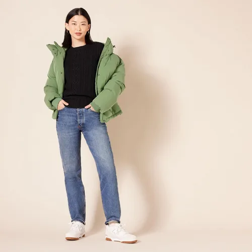 Vista 5 de Tienda Essentials Suéter de manga larga con cuello redondo, para mujer, de punto trenzado estilo pescador