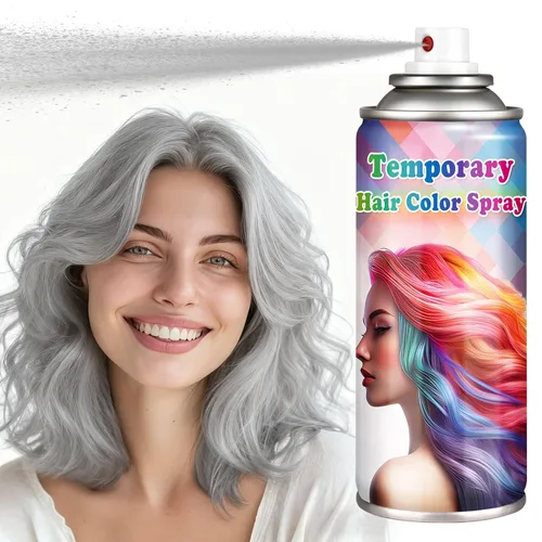 Vista 9 de Spray para el cabello gris Spray de color temporal Tinte para el cabello gris-gris, 4.1 fl oz