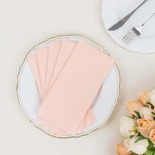 Vista 6 de Efavormart - Paquete de 20 servilletas de papel Airlaid de papel suave con tacto de lino rosa rubor de oro rosa, altamente absorbentes Rosa (Blush)