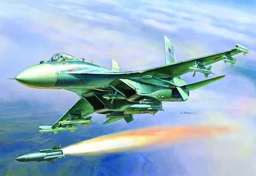 Vista 2 de Zvezda Modelos SU-27 SM Flanker B Mod.1 Modelo Kit
