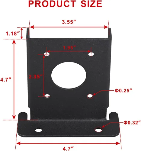 Vista 2 de Juego de 4 soportes de base de poste de pérgola de madera para valla de 4 x 4 (real: 3.5 x 3.5), soportes de base de anclaje negros ajustables