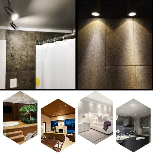 Vista 6 de Bombillas LED GU10 LED COB Bombilla de inundación de 5.5 W, 110 V, iluminación de pista, regulable, haz de 120°, 4 paquetes (blanco frío)