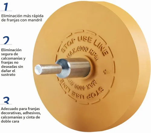 Vista 2 de Rueda de goma removedora de calcomanías Shawya Rueda de goma para eliminar adhesivos Herramienta para quitar calcomanías de automóviles Elimina