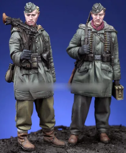 Vista 5 de Goodmoel Figuras de resina de infantería alemana de la Segunda Guerra Mundial 1/35 (2 personas), kit en miniatura de soldado sin montar y sin