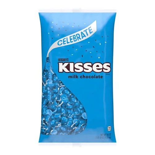 Vista 3 de Bolsa a granel de Hershey's Kisses - Chocolate con leche, gran dulce navideño y relleno de calcetines, 60 onzas