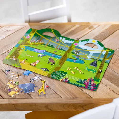 Vista 10 de Juego de calcomanías Melissa & Doug con temática de safari, 42 calcomanías infladas reutilizables