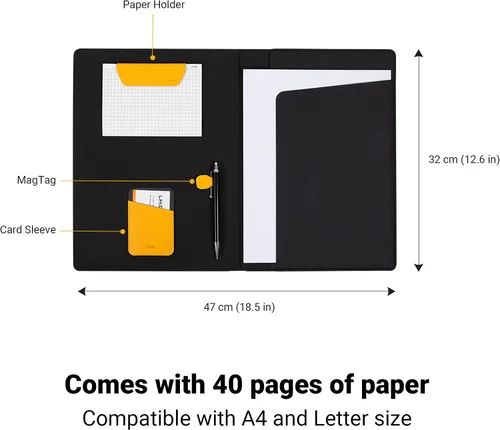 Vista 2 de LHiDS Folio Lite 2.0 con soporte, currículum de cartera de negocios, 3 en 1 con accesorios magnéticos, funciona como cubierta de cuaderno