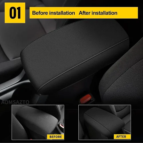 Vista 2 de AOMSAZTO Fundas de consola para Toyota Corolla 2020-2026, fundas para reposabrazos de tela elástica Corolla