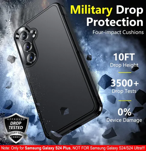 Vista 4 de SPIDERCASE Diseñado para Funda Samsung Galaxy S24 Plus, [Protección contra caídas de grado militar de 10 pies] Funda resistente a golpes para Galaxy