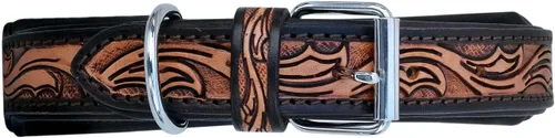Vista 5 de Collar de cuero para perro, tamaño extra pequeño, estilo occidental, resistente, con cuentas ajustables y acolchado, suave para cachorros y perros