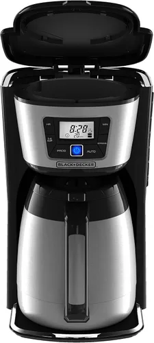 Vista 9 de BLACK+DECKER Cafetera térmica de 12 tazas, negro/plata, CM2035B