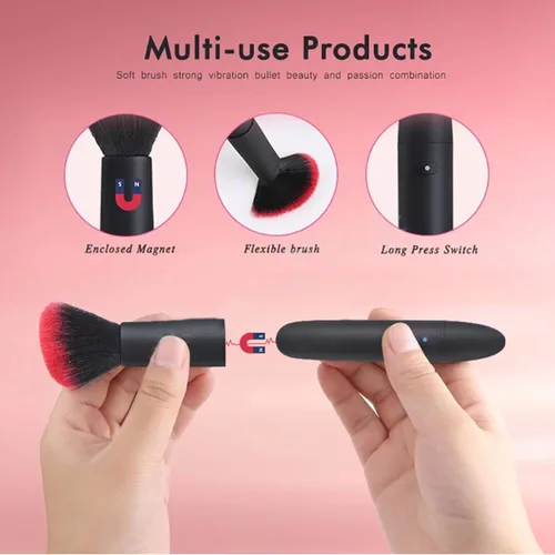 Vista 4 de 10 brochas de maquillaje motorizadas recargables por USB – Multifuncional cepillo de polvo suelto para corrector o rubor