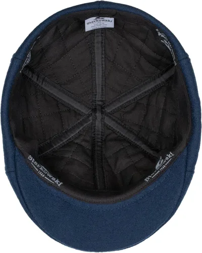 Vista 4 de Sterkowski Rusty Gorra plana 100% lana para hombres y mujeres Clásico cálido 6 paneles Duckbill Azul marino