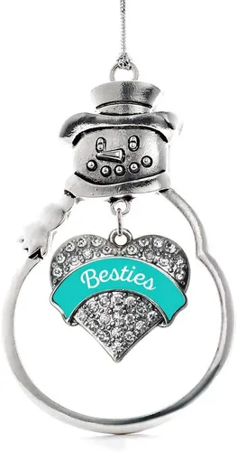 Vista 147 de Colgante de plata con diseño de Detroit con forma de corazón y muñeco de nieve con circonitas cúbicas