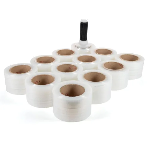 Vista 16 de IDL Packaging Mini rollo elástico de 3 pulgadas, 700 pies, calibre 120 (paquete de 2) con un mango de plástico incluido – Envoltura de plástico