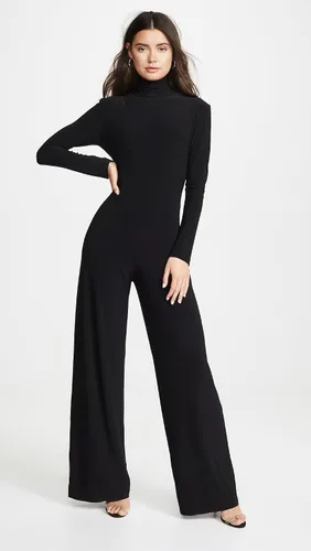Vista 5 de Norma Kamali Mono de manga larga con cuello alto para mujer