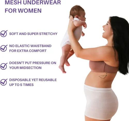 Vista 4 de Brief Transitions Bragas desechables posparto sin costuras para mujer, Blanco