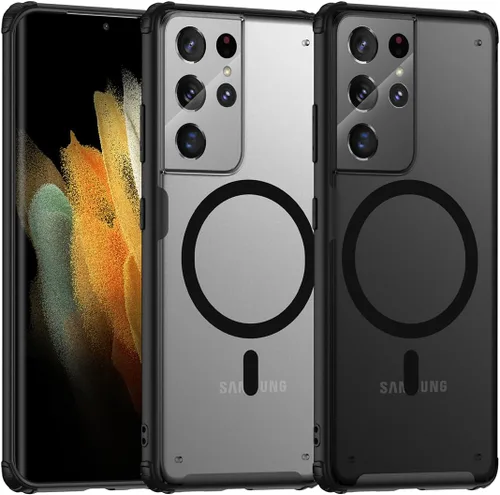 Vista 9 de TIANNIUKE Funda magnética para Samsung Galaxy Note 10 Plus, translúcida mate antihuellas, compatible con MagSafe, ajuste delgado, a prueba de Negro