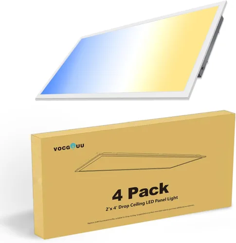 Vista 8 de Luz de panel plano LED de 1 x 4, 5000 K, 4000 K, 3000 K, 1 x 4, lámpara de techo LED Troffer Drop, 0-10 V regulable, 100-277 V, certificación ETL