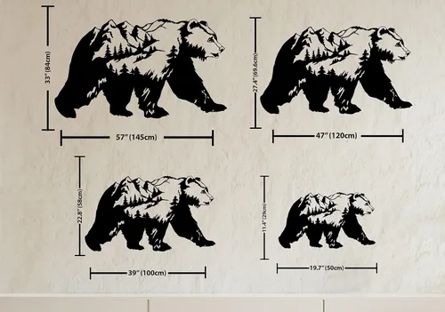 Vista 4 de Decoración de pared de metal con oso, arte de pared grande para exteriores, decoración de montaña y naturaleza, decoración de pared de bosque