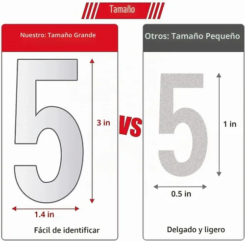 Vista 6 de Números reflectantes para buzón para exteriores – 30 calcomanías impermeables para números de buzón, grandes de 3 pulgadas, autoadhesivos, números