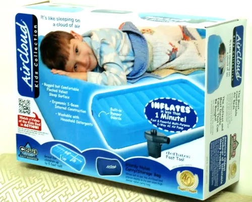 Vista 2 de AirCloud CAB-020 Magestic Cama de aire inflable azul de 14 pulgadas de alto con bomba de motor de CA, doble