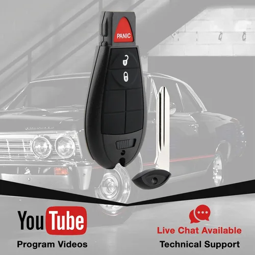 Vista 3 de Llavero compatible con Jeep Cherokee / Ram Pickup 2013-2018 llave inteligente sin llave (GQ4-53T), juego de 2