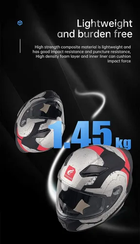 Vista 8 de Casco de motocicleta de cara completa, aprobado por DOT, casco de bicicleta de calle para adultos, hombres y mujeres, carcasa de ABS con visera