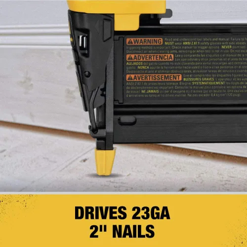 Vista 6 de DEWALT Clavadora neumática, calibre 23, 2 pulgadas (DWFP2350K)