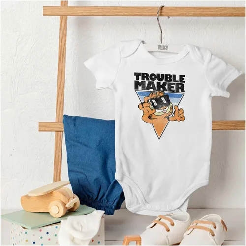 Vista 4 de Brisco Brands Divertido mameluco de dibujos animados de Garfield Troublemaker para niños o niñas
