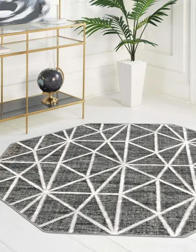 Vista 33 de Unique Loom Matrix Trellis Collection - Alfombra geométrica (2 pies x 6 pies 1 pulgada, azul/azul claro)