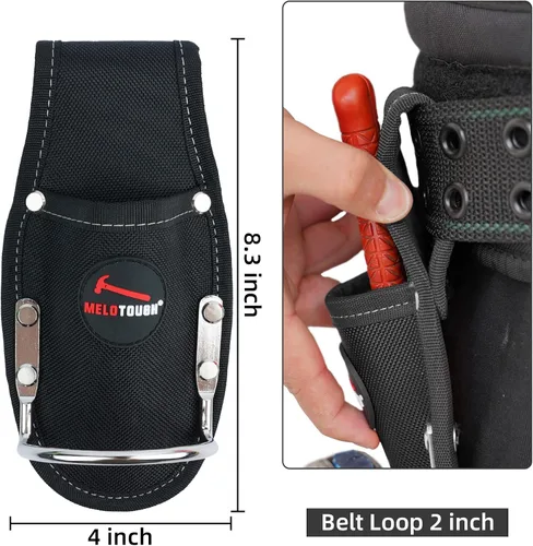 Vista 9 de MELOTOUGH Funda de Alicates Soporte de Herramientas y Soporte de Martillo de Bucle de Acero Resistente para Cinturón de Herramientas Organizador