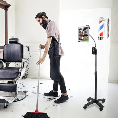 Vista 3 de Soporte de Piso con Cuello de Ganso – Cuello de Ganso Compacto y Ajustable de CTA con Ruedas Giratorias para iPad 7ª/8ª/9ª Generación 10.2", iPad