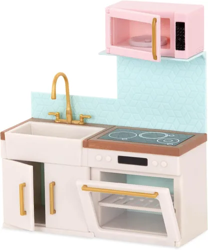 Vista 9 de Lori Comida de juego para muñecas mini - Accesorios de cocina para muñecas de 6 pulgadas - Pizza, Sushi, postre - Juego de casa de muñecas