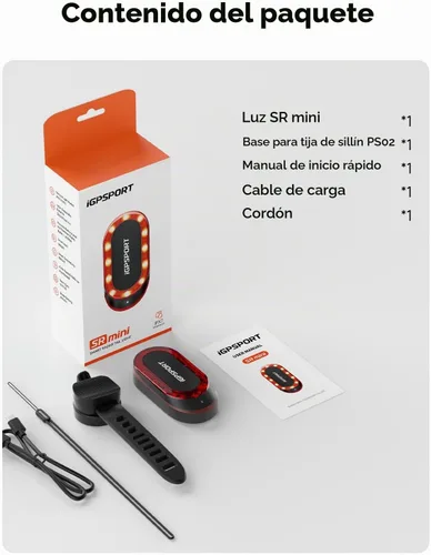 Vista 9 de iGPSPORT SR Mini Luz de Radar para Bicicleta, Distancia de Monitoreo 160M, Vida de Batería 20H, Luz Trasera de Freno Intermitente Impermeable