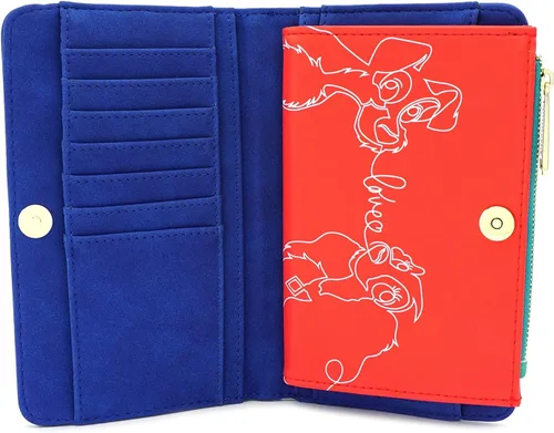 Vista 4 de Loungefly X Disney Lady and the Tramp Tonys Menu - Cartera plegable azulrojo talla única