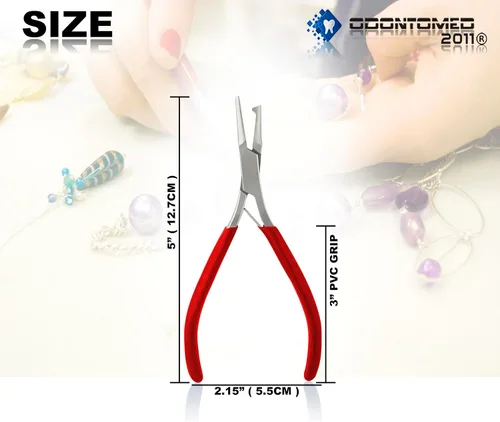 Vista 2 de Jeweler - Alicates de anillo dividido para manualidades y manualidades, mango rojo