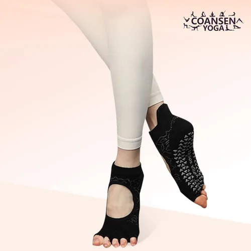 Vista 5 de COANSEN 3 pares de calcetines de yoga con agarres