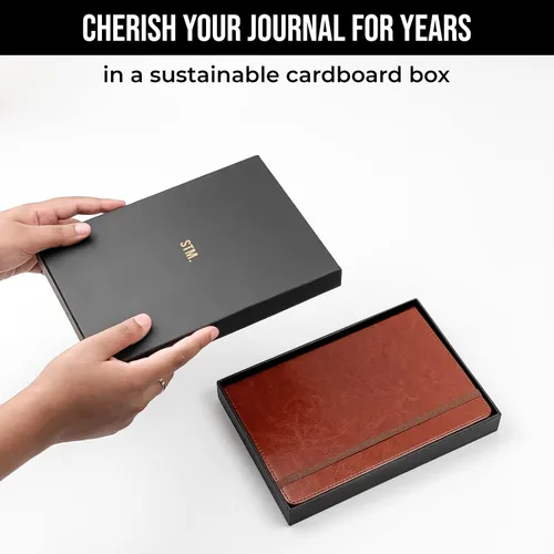 Vista 6 de Cuaderno rayado para escribir, 200 páginas, papel grueso de 4.23 oz/m² con notas adhesivas, lazo para bolígrafo, banda elástica, tapa dura de cuero
