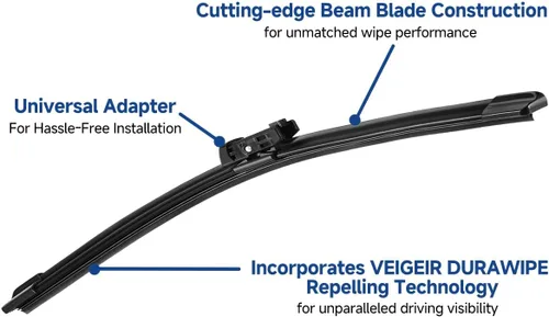 Vista 2 de Paquete de 2 limpiaparabrisas delantero de 26 + 19 pulgadas, compatibles con Tesla Model 3 2017-2023, Tesla Model Y 2020-2022