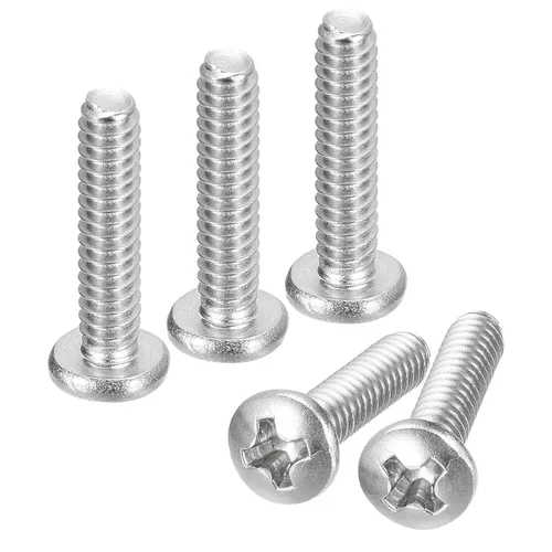Vista 82 de uxcell Tornillos de máquina de cabeza redonda de 1/4-20x1, tornillo de acero inoxidable 304 18-8, accionamiento Phillips, totalmente roscado