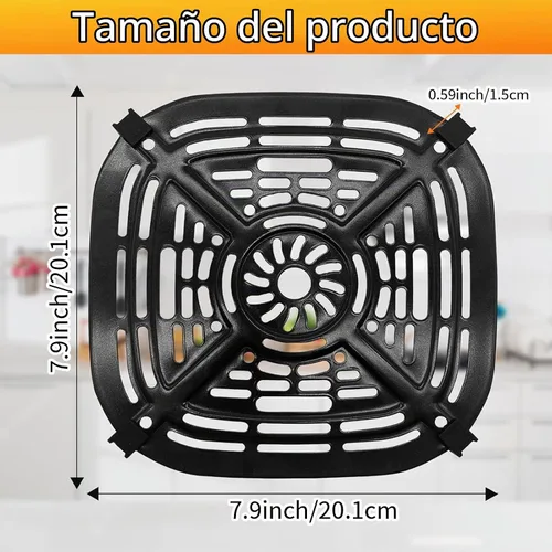 Vista 2 de Piezas de repuesto para freidora de aire Ninja Crispi FN101GY, accesorios para freidora de aire, placa de parrilla con parachoques de goma