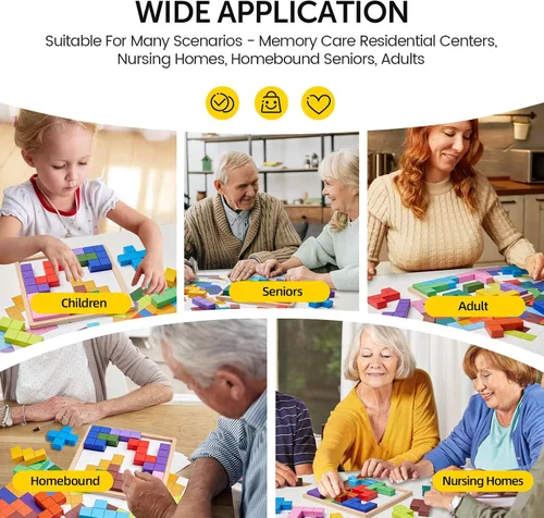 Vista 6 de Productos de demencia para ancianos, 15 azulejos de madera a juego para personas mayores, juegos de memoria fáciles para el Alzheimer, regalos
