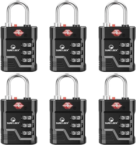 Vista 15 de Cerradura de equipaje aprobada por la TSA SURE LOCK Negro